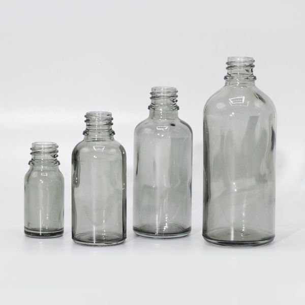 Smoke Grey Glass Dropper Bottles