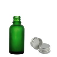 10 ml mattiertes grünes Glas-Tropffläschchen mit Aluminiumkappe