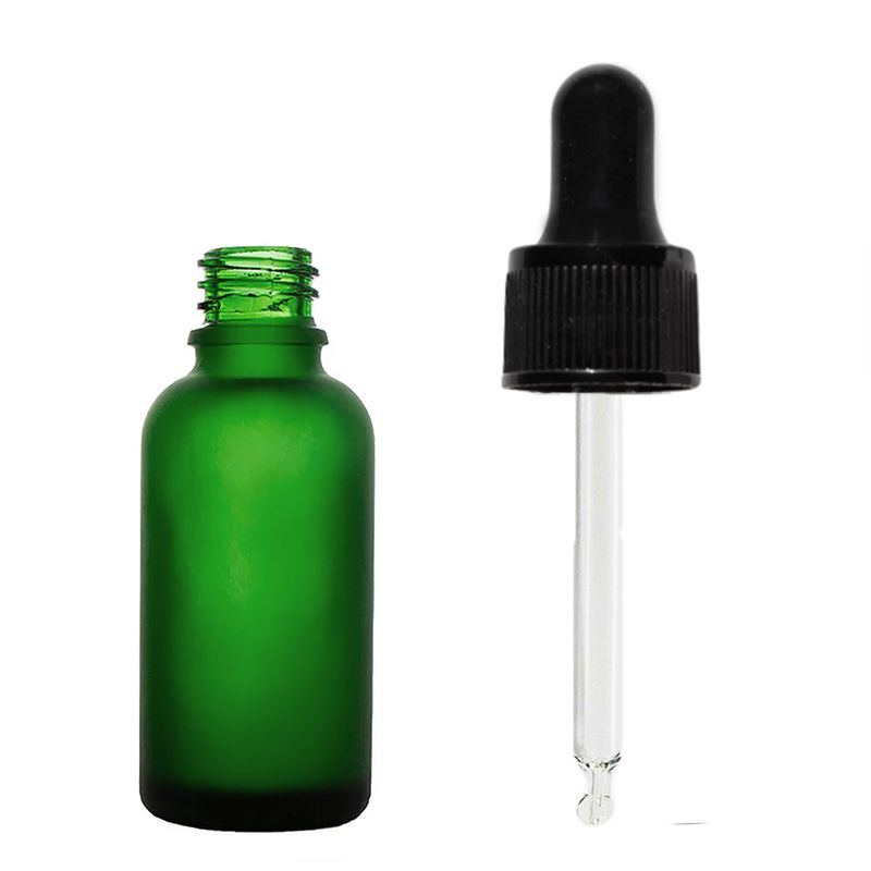 10ml opake grüne Glas-Dropperflasche mit schwarzer Pipette