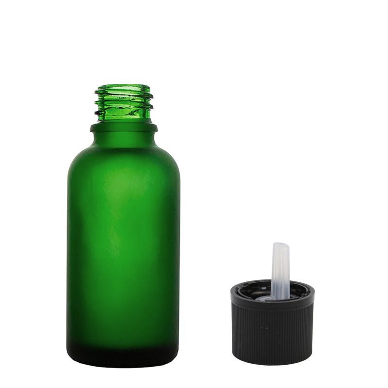 30 ml mattgrünes Glas-Tropfflasche mit kindersicherer Pipettenkappe