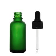 30 ml Dropper-Flasche aus grünem Milchglas mit schwarzer Pipette