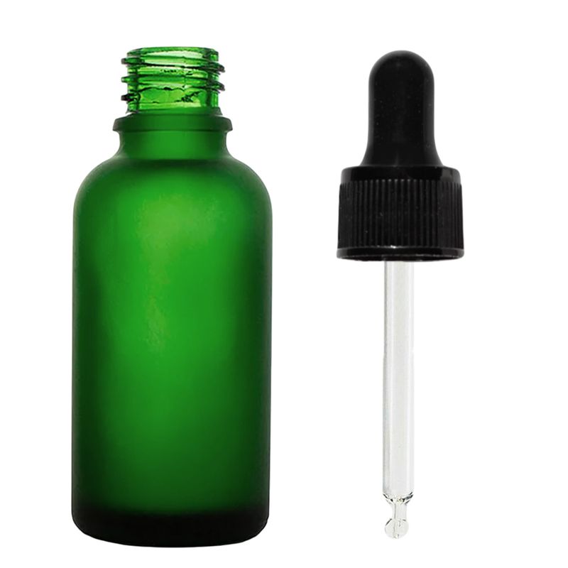 100 ml mattiertes grünes Glas-Tropfflasche mit schwarzer Pipette