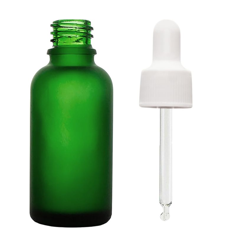 100 ml Milchglas-Tropfflasche aus grünem Glas mit weißer Pipette