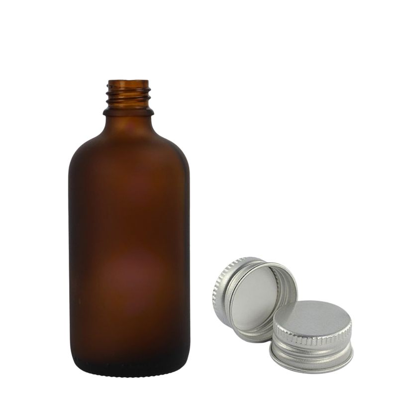 30 ml mattierte bernsteinfarbene Glas-Pipettenflasche mit Aluminiumkappe