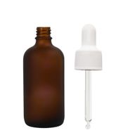 30 ml mattiertes bernsteinfarbenes Glas-Tropffläschchen mit weißer Pipette