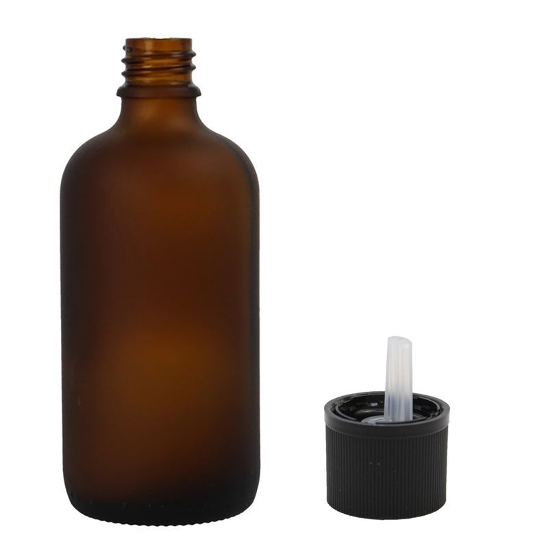 50ml mattiertes bernsteinfarbenes Glas-Tropfflasche mit kindersicherer Kappe