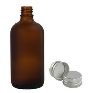 100 ml mattiertes bernsteinfarbenes Glas Tropfflasche mit Aluminiumkappe