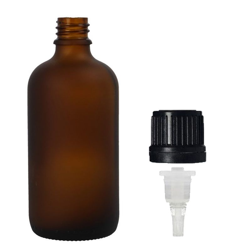 100 ml mattiertes bernsteinfarbenes Glas-Tropfflasche mit Tropfverschluss
