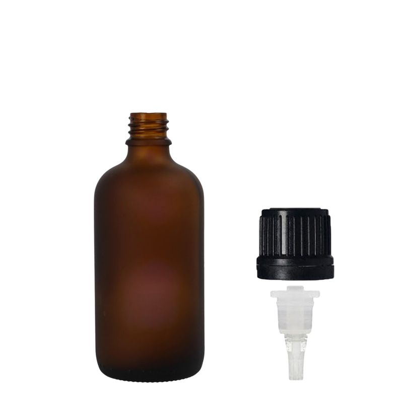 10 ml mattiertes bernsteinfarbenes Glas-Tropfflasche mit Pipettenkappe