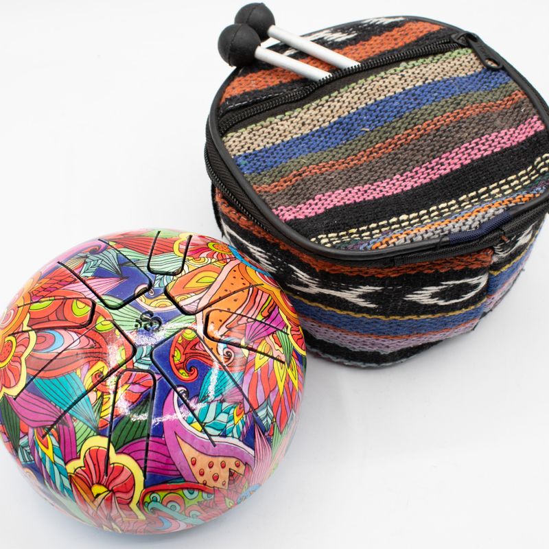 Kleine Happy Trommel „Psychedelisch“ – 13 × 9 cm