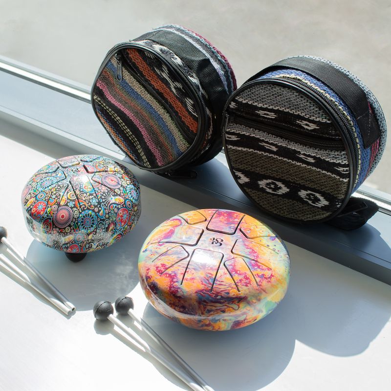 Kleine Happy Trommel „Psychedelisch“ – 13 × 9 cm