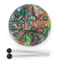 Tiefe Mittlere Happy Trommel Mandala Blatt - 14x7cm