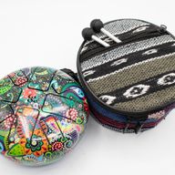 Tiefe Mittlere Happy Trommel Mandala Blatt - 14x7cm