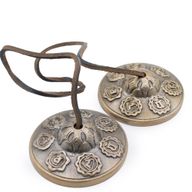 Premium Messing tibetische Tingsha - Sieben Chakren - ca. 7 cm (255 g)
