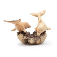 Handgefertigte Parasite-Holzkunst-Schnitzerei - Delfine beim Spielen