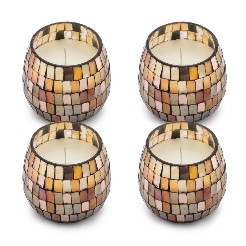 Bernstein-Mosaik - Kerzen in Gläsern - Klein