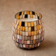 Bernstein-Mosaik - Glasgefäßkerzen - Medium