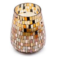 Bernstein-Mosaik - Kerzen im Glas - Hoch