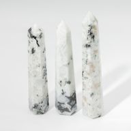 Edelstein sechseckige Obelisk-Spitzen ca. 17 cm - Regenbogenmondstein