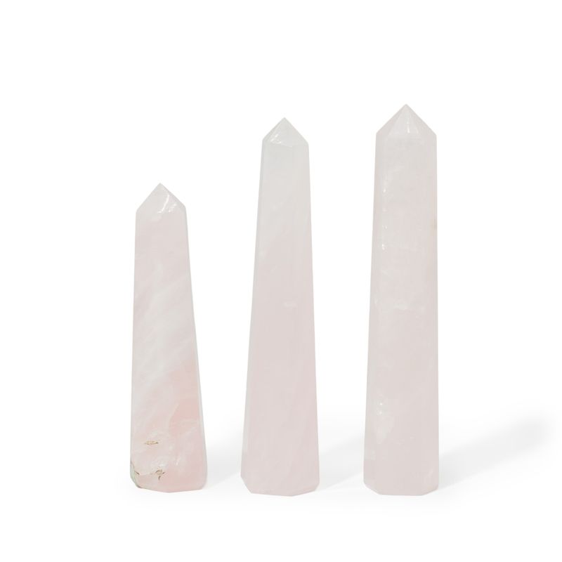 Edelstein Sechsflächige Obeliskspitzen ca. 11 cm - Rosenquarz