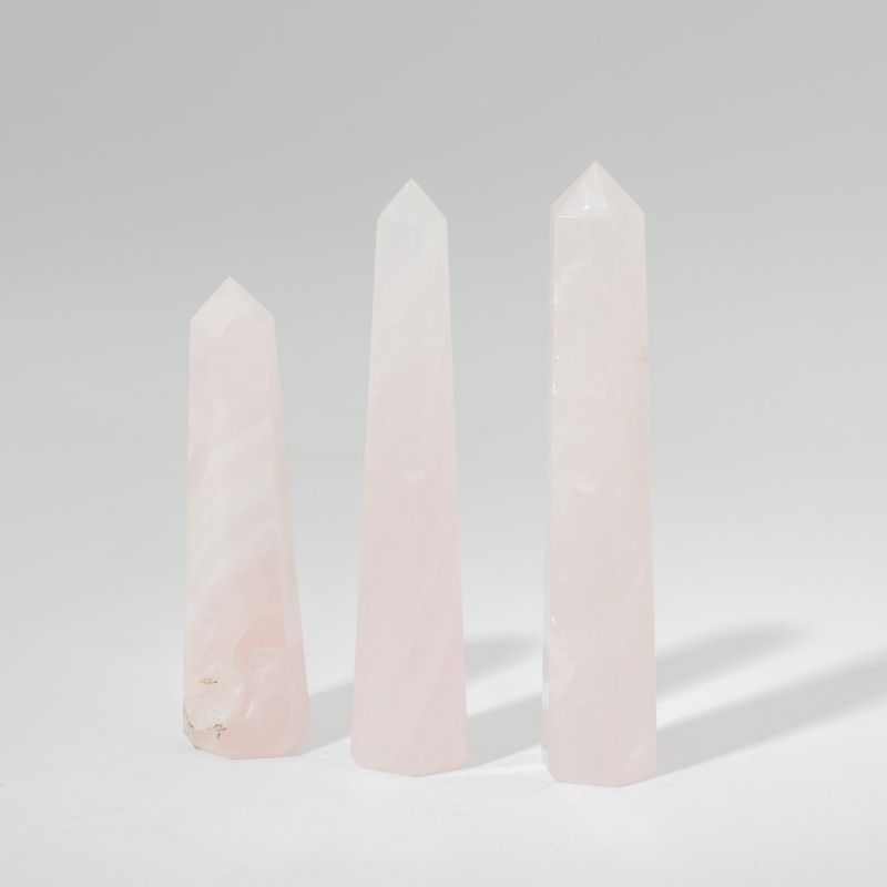 Edelstein Sechsflächige Obeliskspitzen ca. 11 cm - Rosenquarz