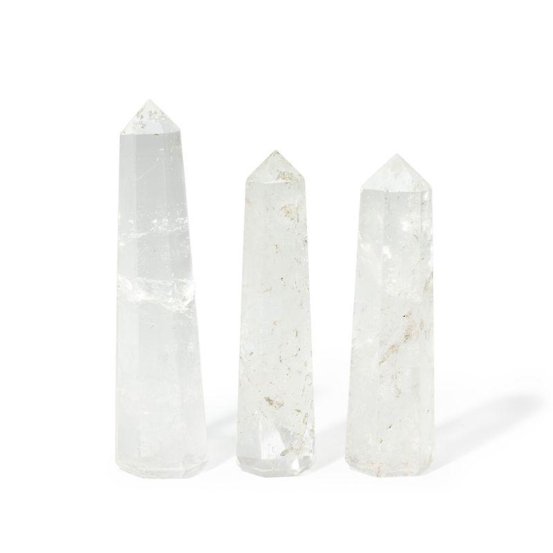 Halbedelstein Sechs-Seiten-Obelisk-Spitzen ca. 11 cm – Bergkristall