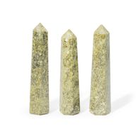 sechsflächige Obeliskspitzen aus Edelstein ca. 11 cm - Epidot
