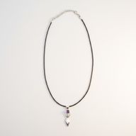 Indische Andachtsanhänger - Silberbeschichtet (45 cm Kordel) - Göttin Amethyst