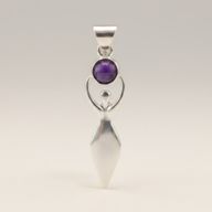 Indische Andachtsanhänger - Silberbeschichtet (45 cm Kordel) - Göttin Amethyst