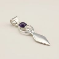 Indische Andachtsanhänger - Silberbeschichtet (45 cm Kordel) - Göttin Amethyst