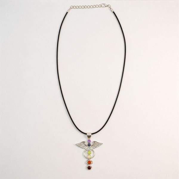 Indische Andachtsanhänger - Silberbeschichtet (45 cm Kordel)- Engelchakra