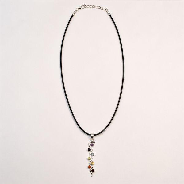 Indische Andachtsanhänger - Silberbeschichtet (45 cm Schnur) - Schlangen-Chakra