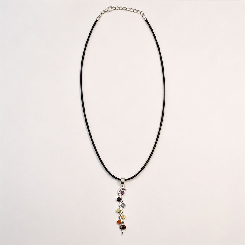 Indische Andachtsanhänger - Silberbeschichtet (45 cm Schnur) - Schlangen-Chakra