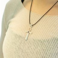 Indische Devotionalanhänger - Silberbeschichtet (45 cm Kordel) - Ankh-Symbol des ewigen Lebens