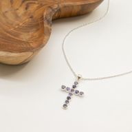 Indische Andachtsanhänger - Versilbert (45 cm Kette) - Ionite-Kruzifix
