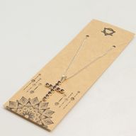 Indische Andachtsanhänger - Silberbeschichtet (45 cm Kette) - Granat-Kreuz