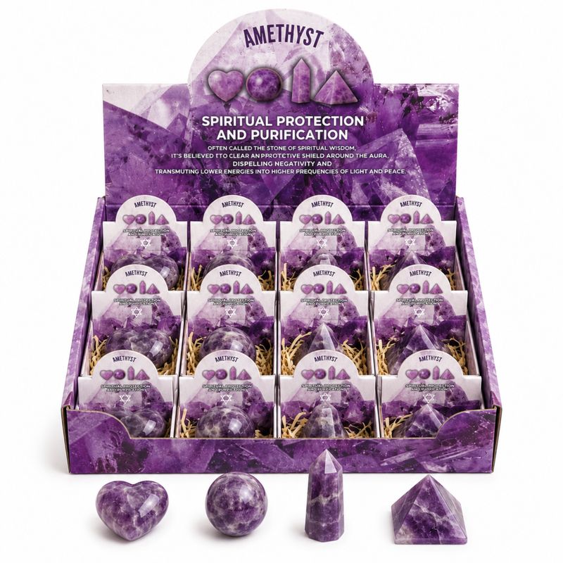 Bereit für den Einzelhandel - Verschiedene Edelsteinformen - Amethyst