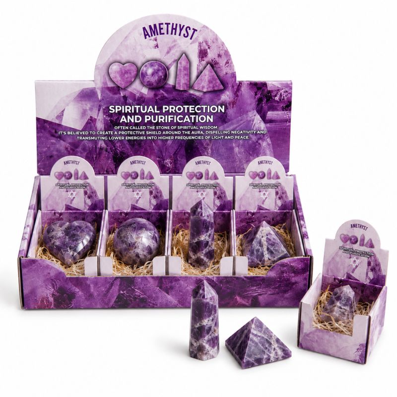 Bereit für den Einzelhandel - Verschiedene Edelsteinformen - Amethyst