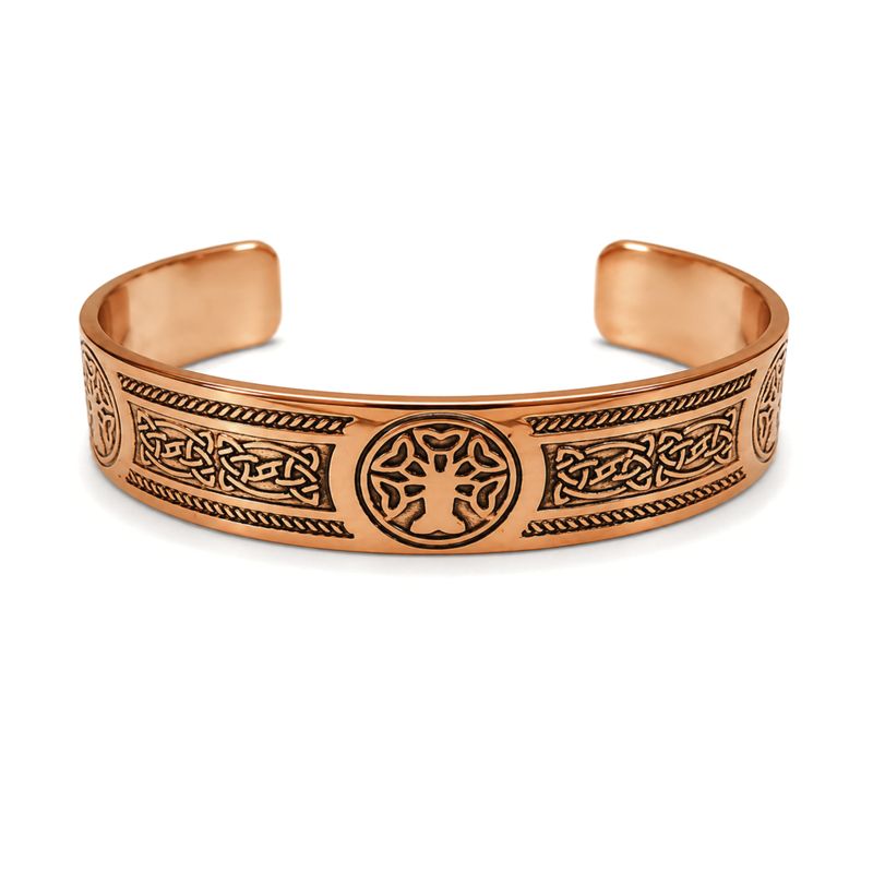 Armbänder aus massivem Kupfer – Mittelalter-Kollektion mit Affirmationsgravuren (sortiert)