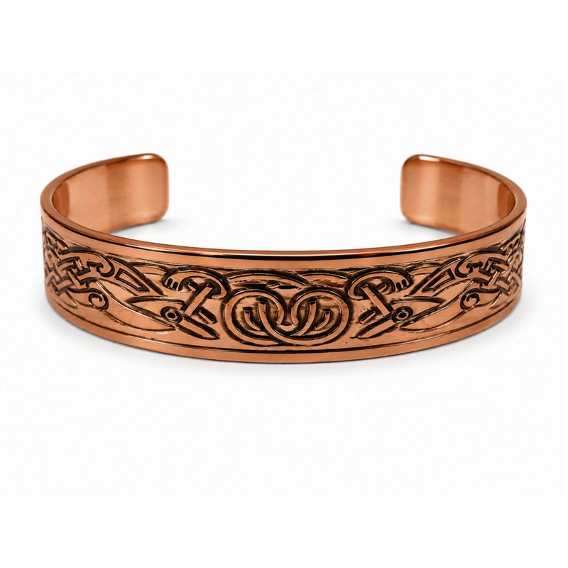 Armbänder aus massivem Kupfer – Mittelalter-Kollektion mit Affirmationsgravuren (sortiert)