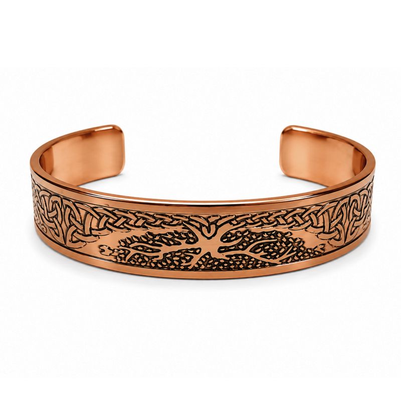 Armbänder aus massivem Kupfer – Mittelalter-Kollektion mit Affirmationsgravuren (sortiert)