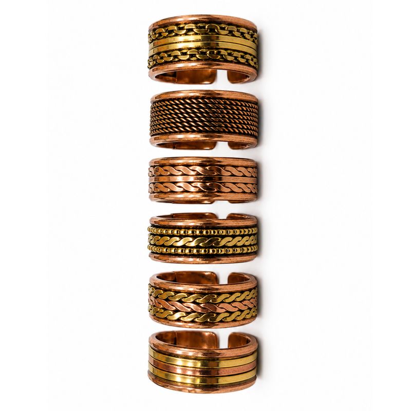 Kupferringe „Classic Banded“ – sortierte Designs & Größen