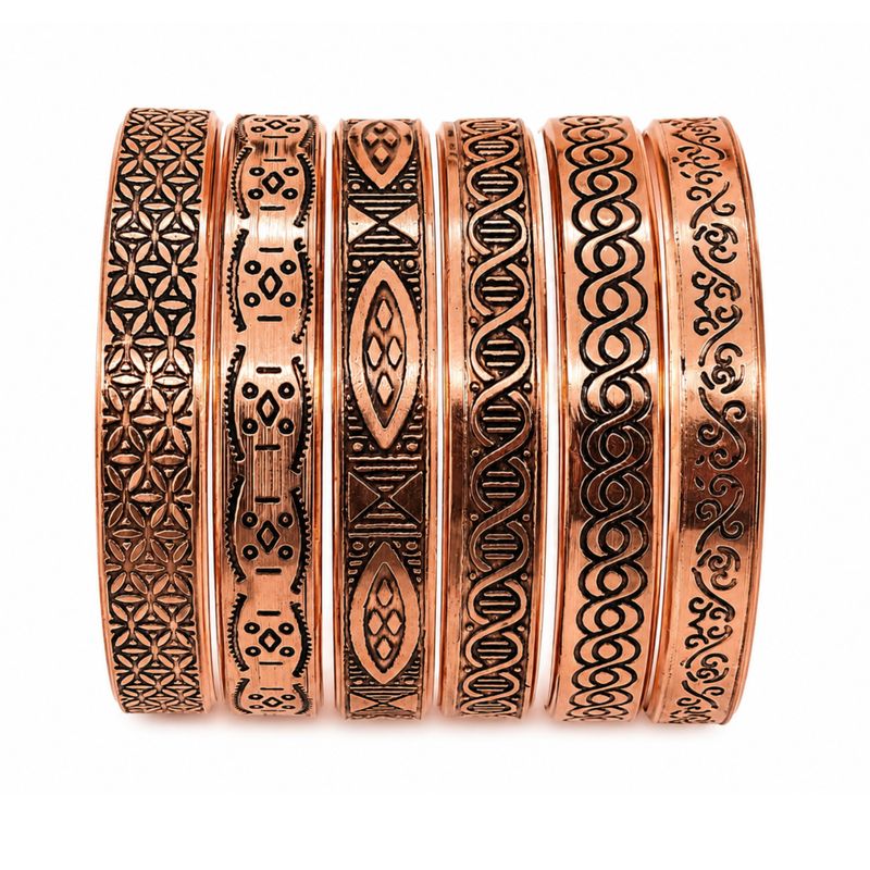 Armbänder aus massivem Kupfer „Nomad Energy“ – mit Gravuren (sortiert)