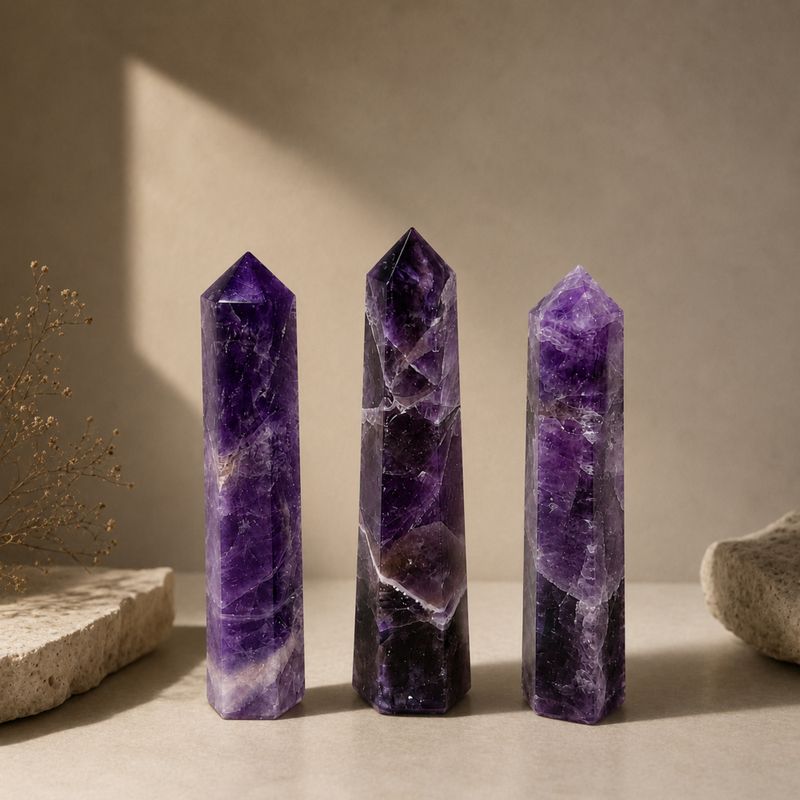 Edelstein Sechsflächige Obeliskspitzen ca. 11 cm - Amethyst