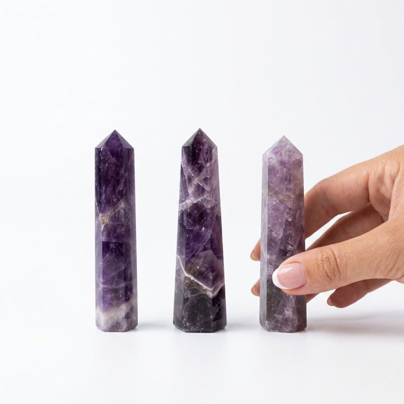 Edelstein Sechsflächige Obeliskspitzen ca. 11 cm - Amethyst