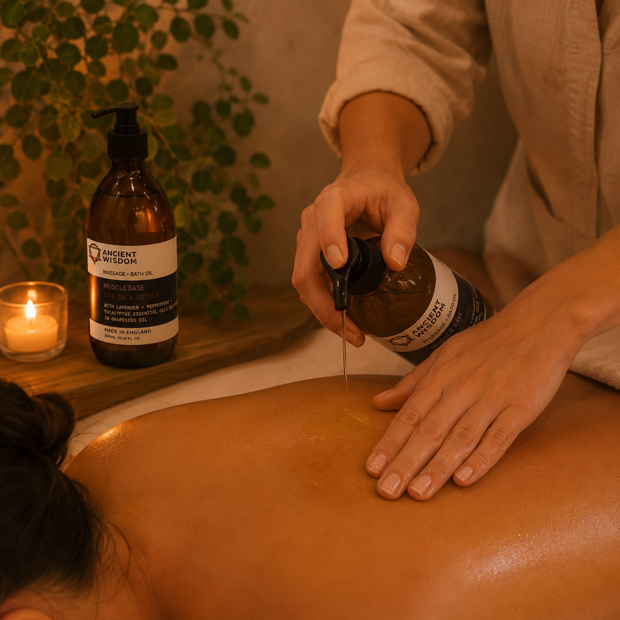 Massage- und Badeöle mit Pumpe