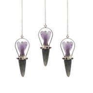 Veilwalker - Zweiteiliges Engelpendel - Chakra-Band - Labradorit & Amethyst