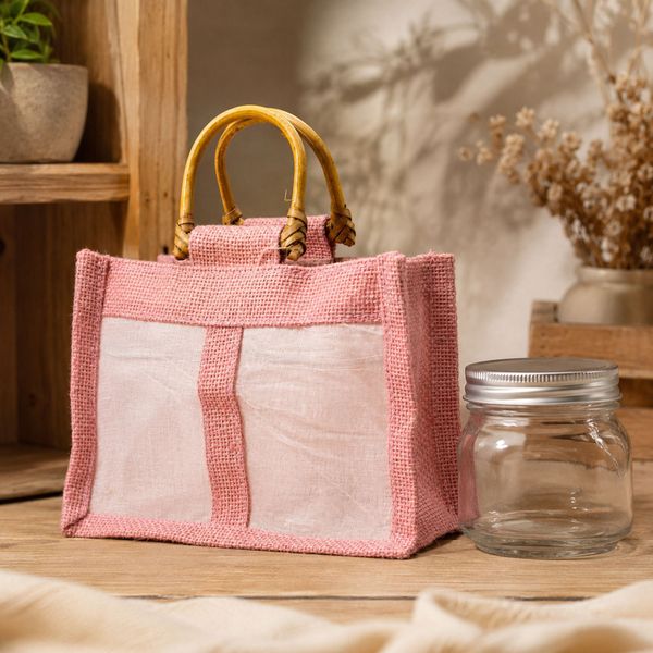 Jutegeschenktaschen mit Fenster
