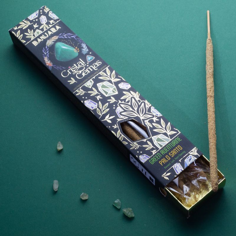 Banjara Kristall-Edelsteine - grüner Aventurin Palo Santo