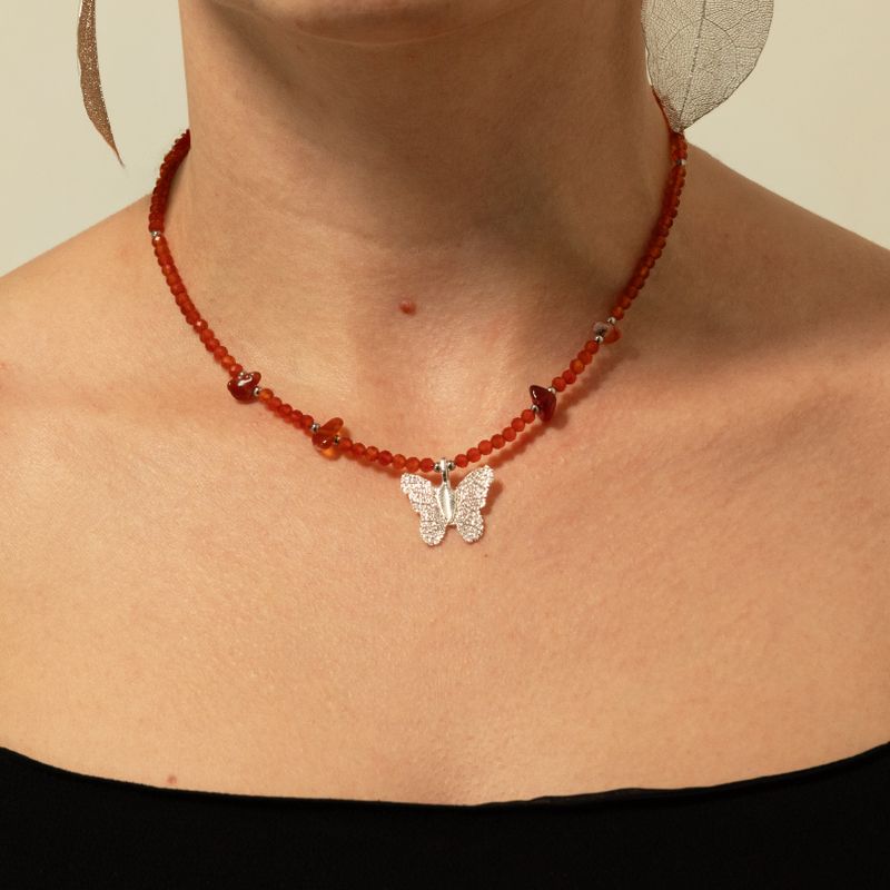 Nymphen-Geist Edelstein-Halsketten-Set – Blutmond